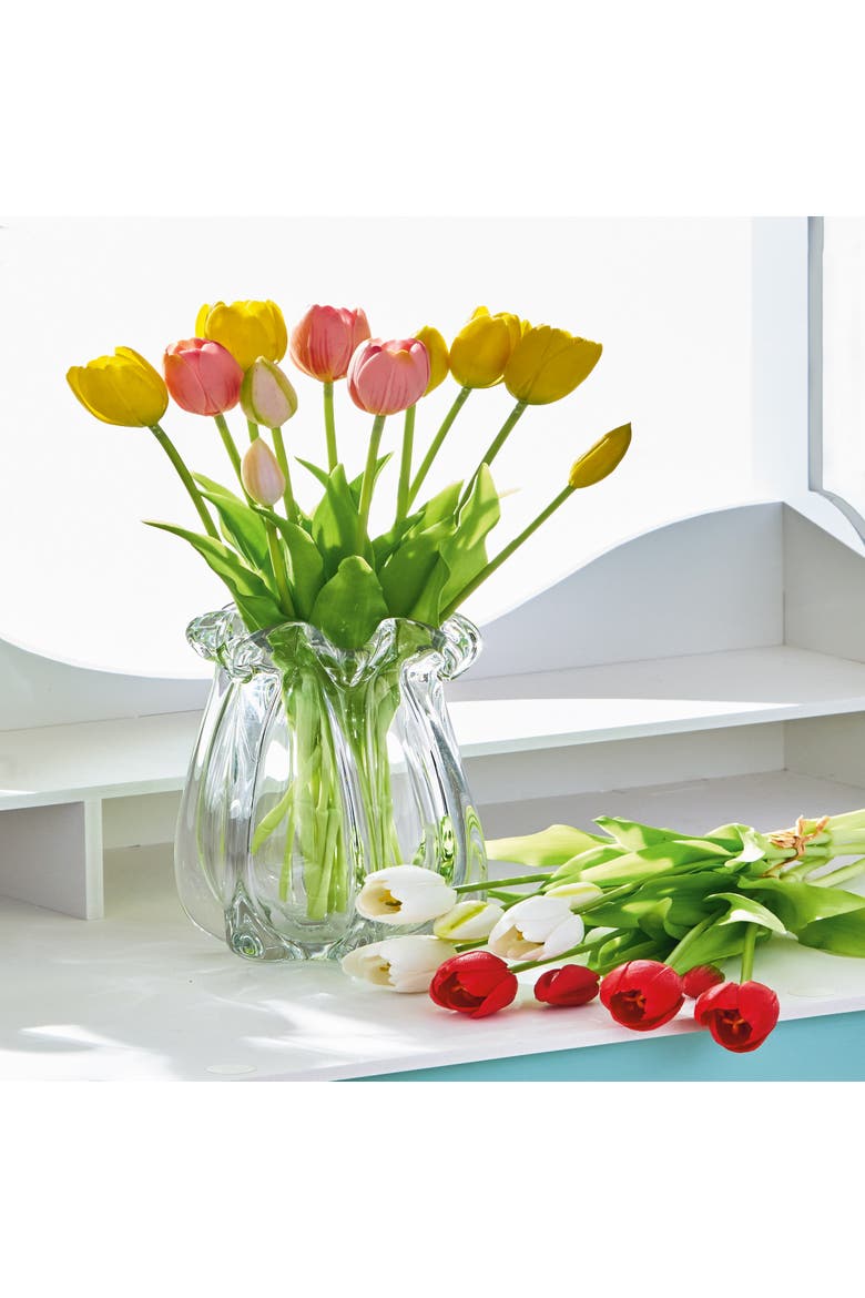 Soft Touch Faux Tulip Bunch Yellow Yellow Silicone Spring, Alternate, color, Yellow