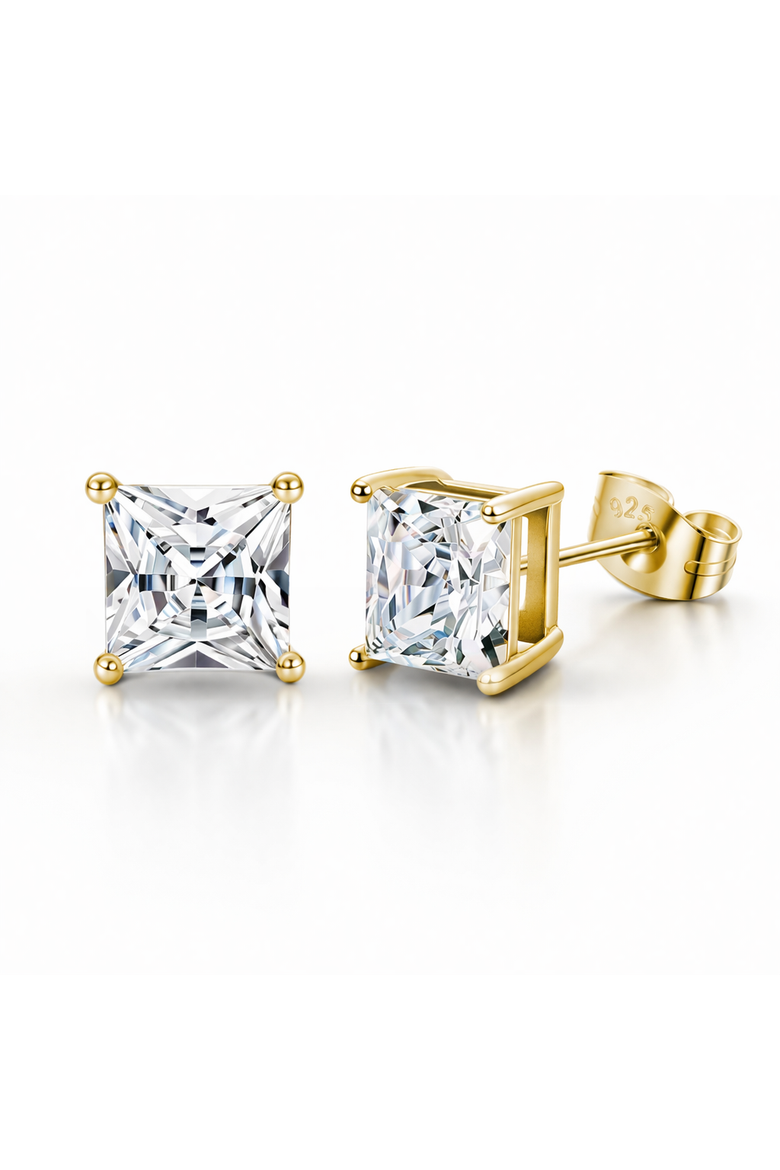 Gold-Tone Silver Crystal Earrings, Main, color, Gold