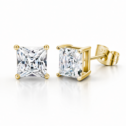 Gold-Tone Silver Crystal Earrings