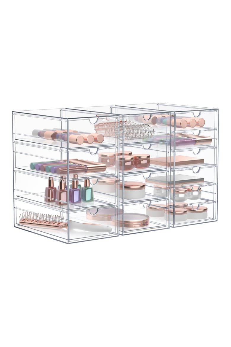 7-Drawer Acrylic Organizer, Main, color, CLEAR