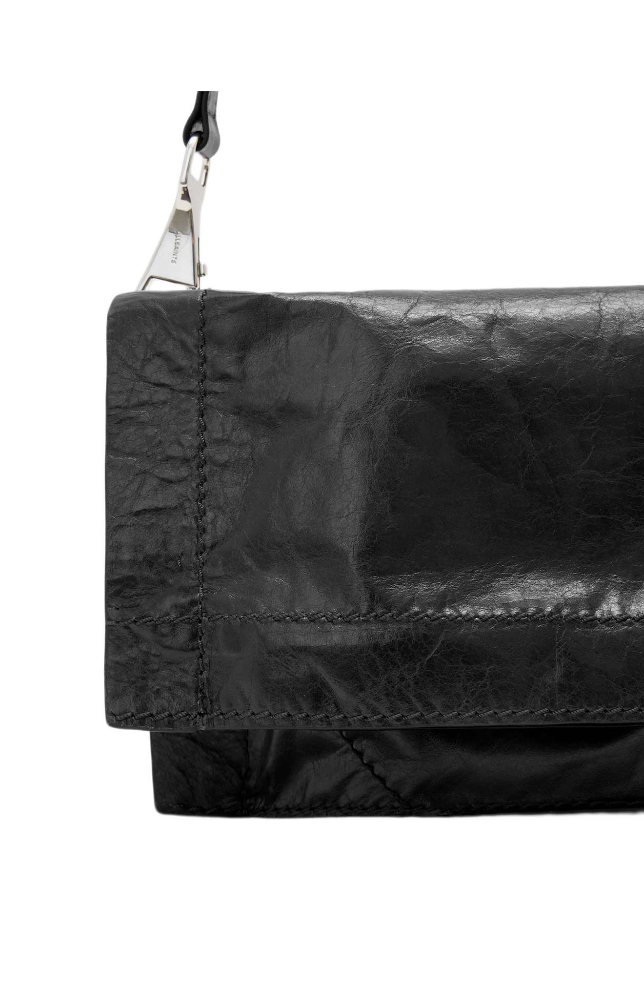 Lutece Small Leather Crossbody Bag, Alternate, color, BLACK