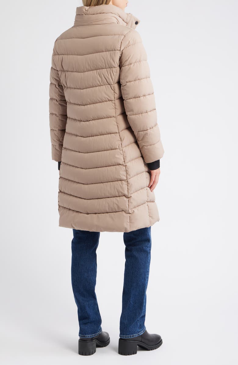 BCBG Max Azria Water Resistant Hooded Puffer Jacket, Alternate, color, Latte