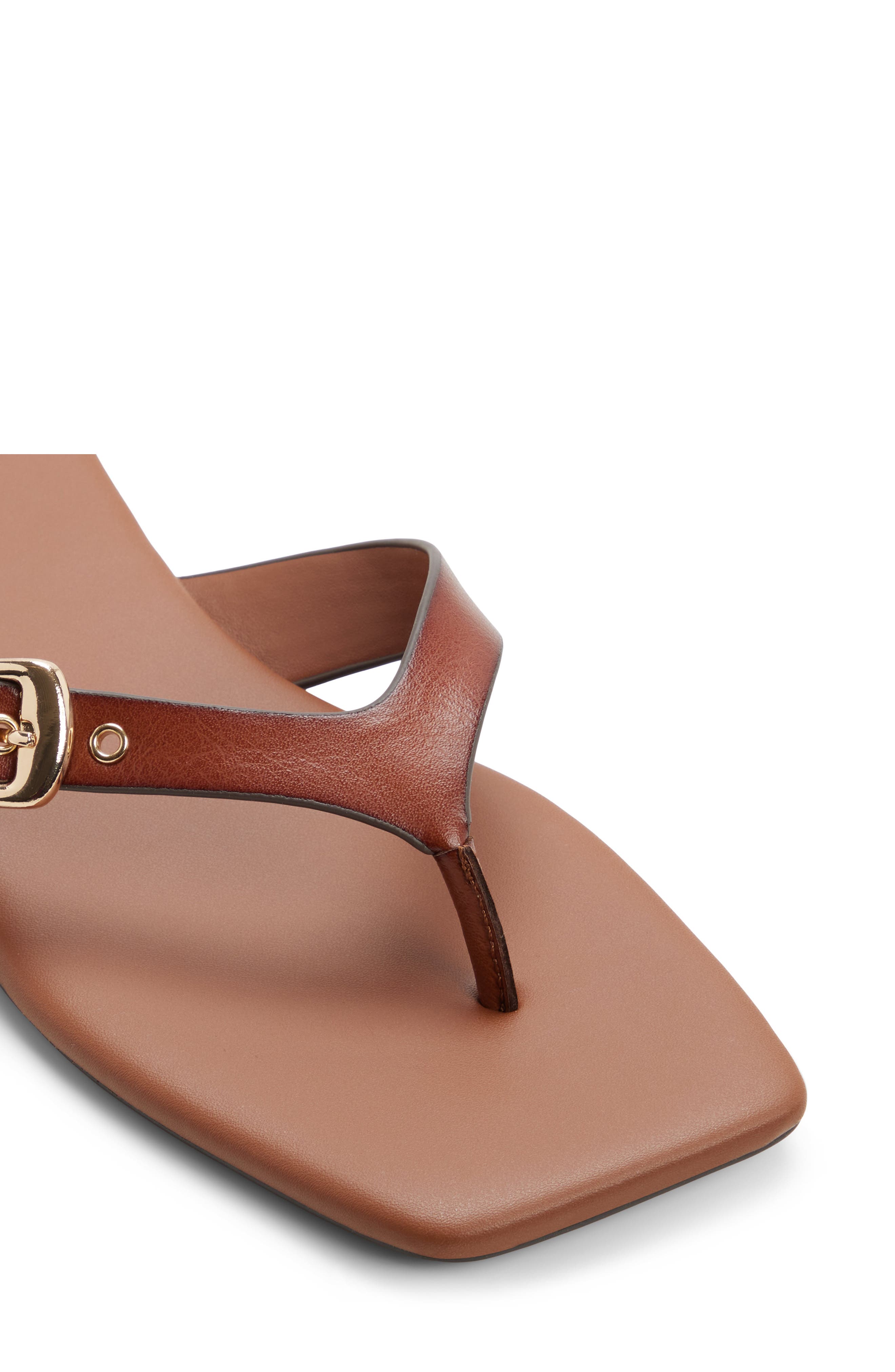 Leonnia Buckle Flip Flop, Alternate, color, MEDIUM BROWN
