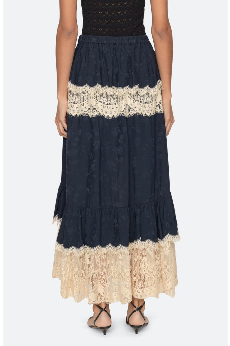 Shay Lace Midi Skirt, Alternate, color, NAVY