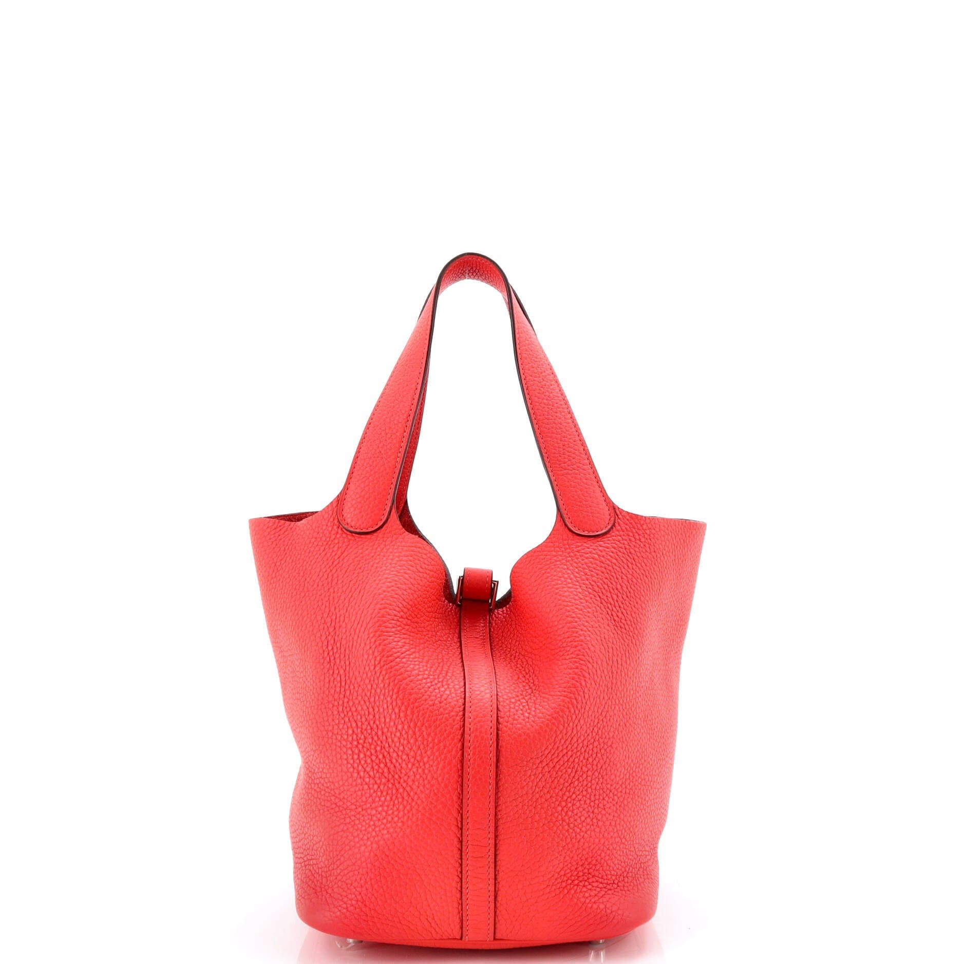 Pre-Owned Hermes Picotin Lock Bag Clemence MM, Alternate, color, Rouge Pivoine