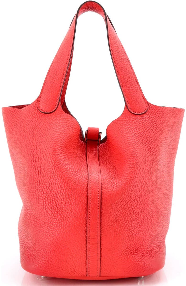 Pre-Owned Hermes Picotin Lock Bag Clemence MM, Alternate, color, Rouge Pivoine