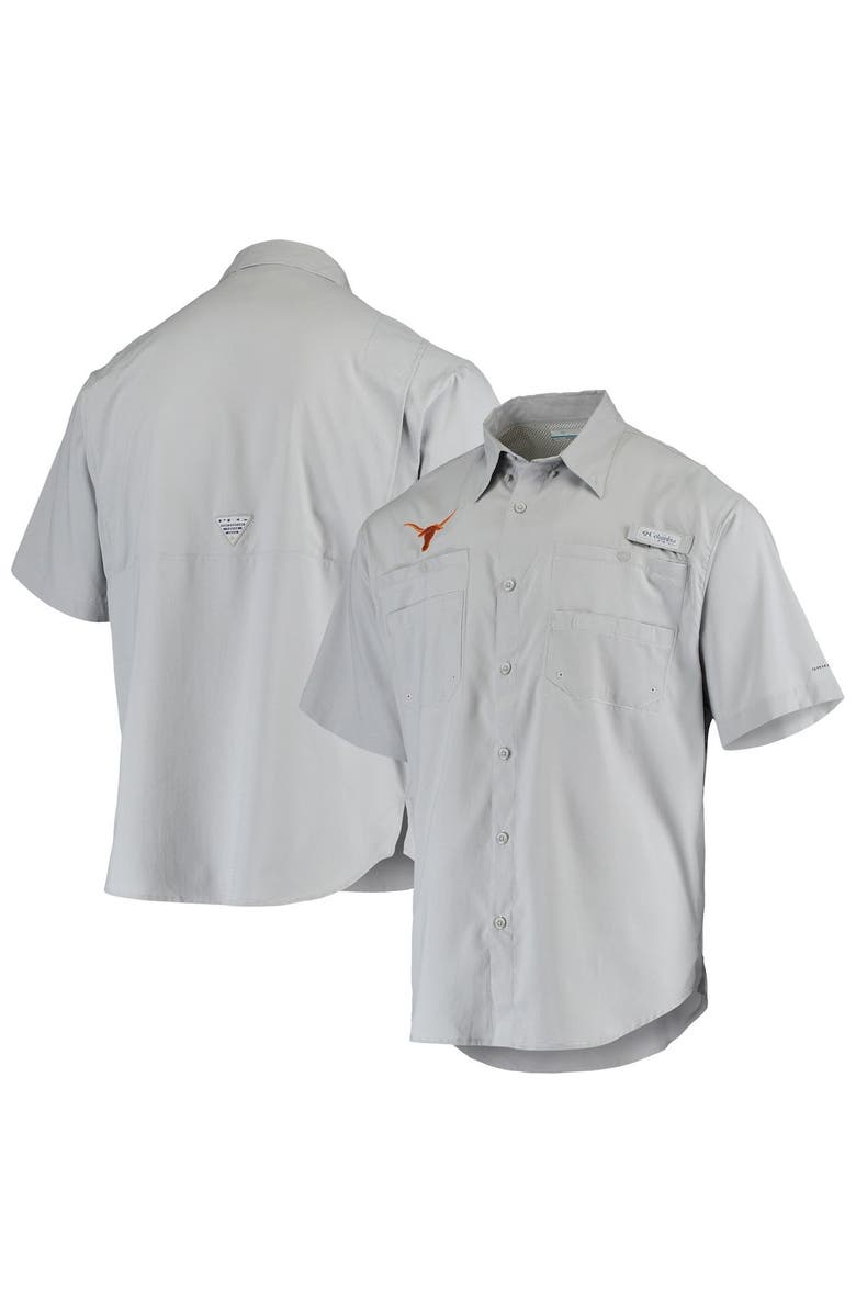 Columbia Men's Columbia Gray Texas Longhorns Tamiami Omni-Shade Button-Down Shirt, Main, color,