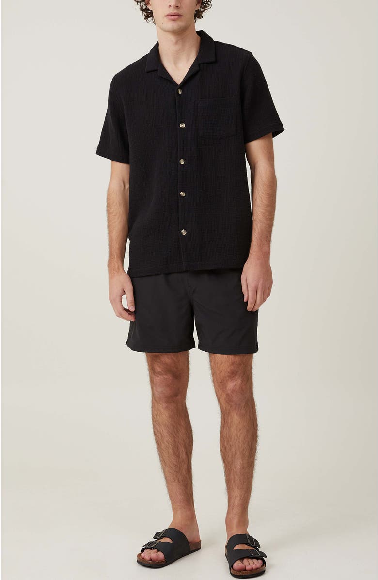 Cotton On Men's Stretch Swim Short, Alternate, color, Black