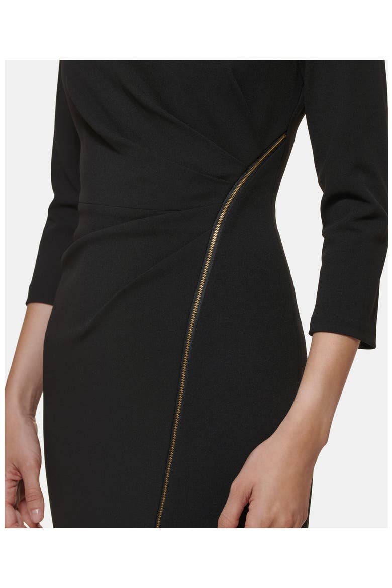 Zip Sheath Dress, Alternate, color, BLACK