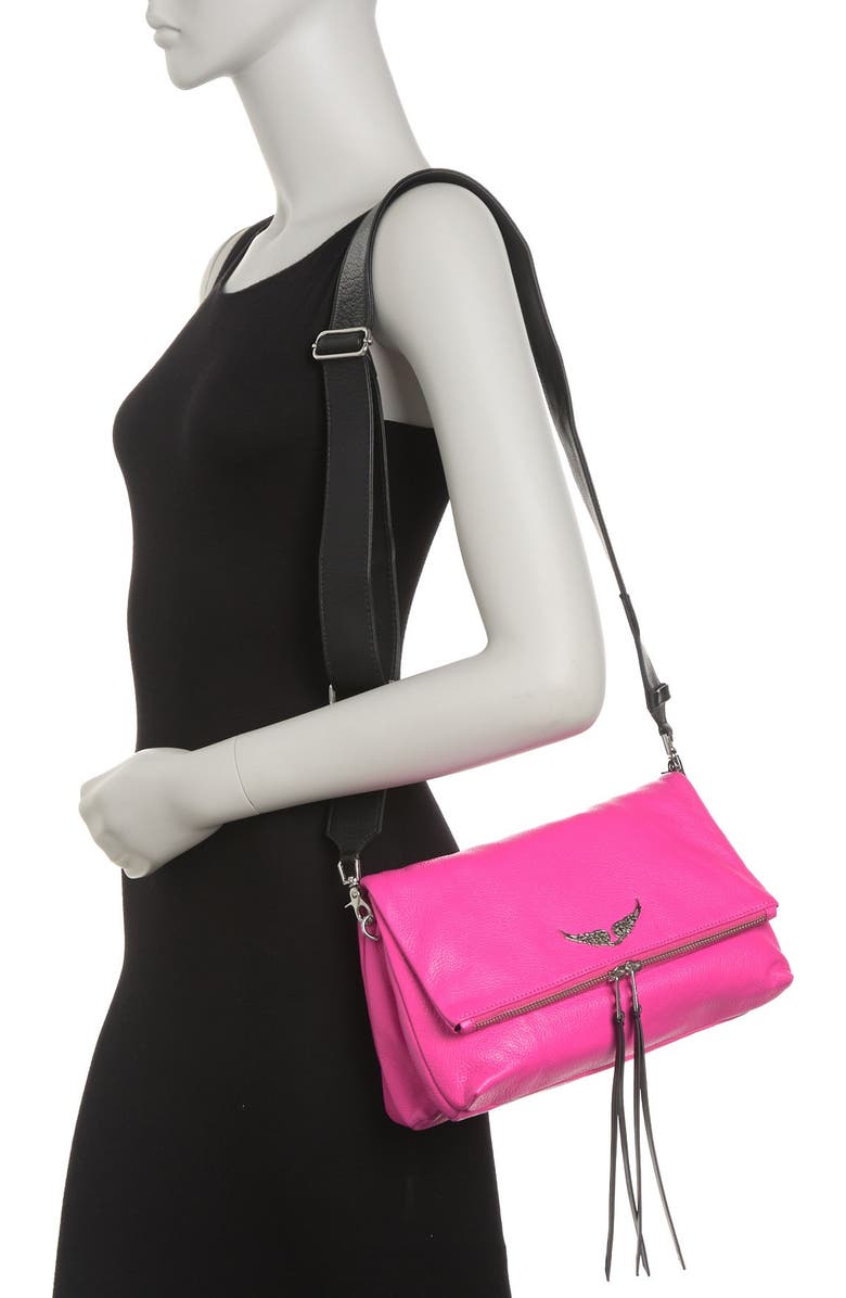 Zadig & Voltaire Rocky Grained Leather Crossbody Bag, Alternate, color,