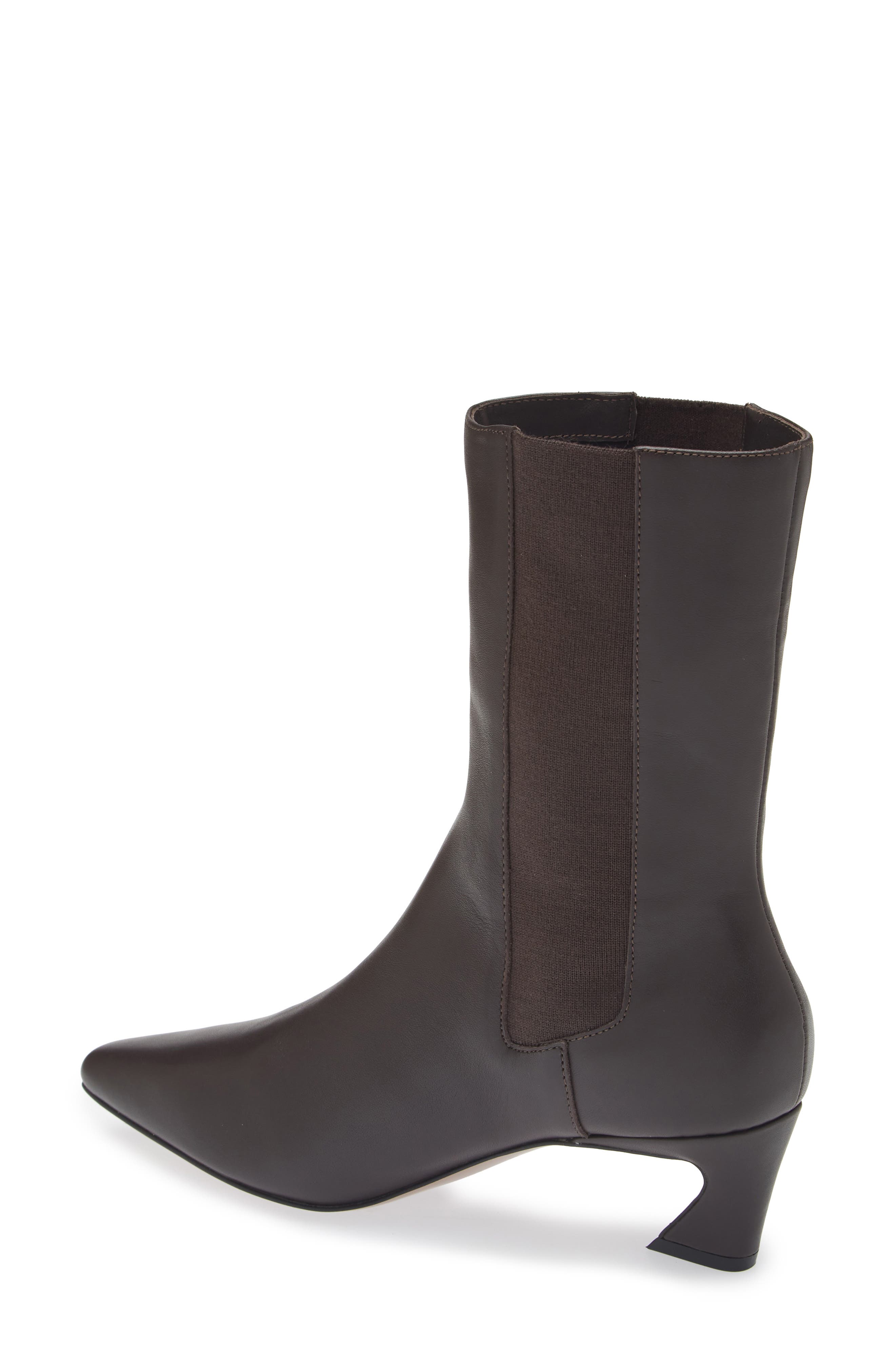 Mina Pointed Toe Chelsea Boot, Alternate, color, CHOCOLATE