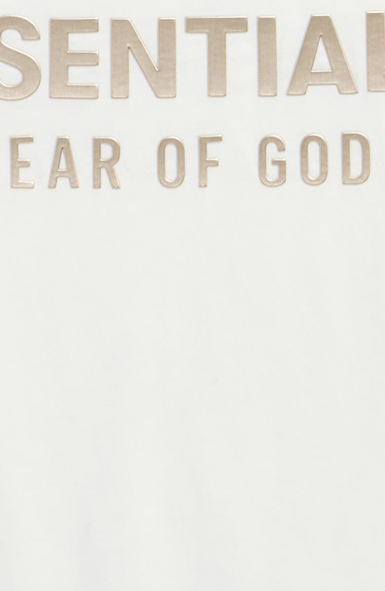 Fear of God Essentials Kids' Classic Metallic Logo Short Sleeve T-Shirt, Alternate, color, Cloud White