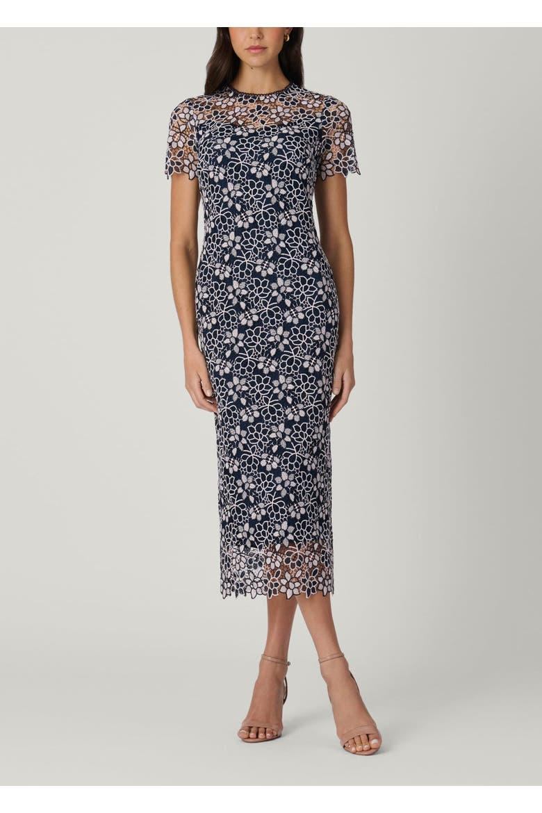 Kiriya Teresina Lace Dress, Main, color, Navy/Blush