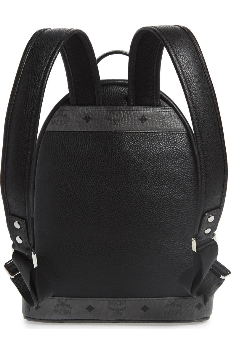 MCM Small Leather & Visetos Canvas Backpack, Alternate, color,