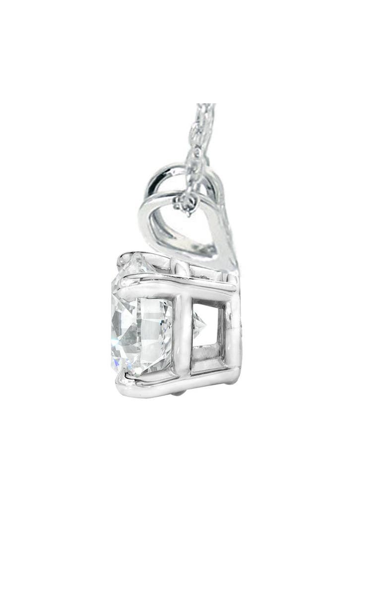 Bliss Diamond Certified 1.46Ct Solitaire Diamond Pendant Lab Grown 14k White Gold 18" Necklace, Alternate, color, 14K White Gold