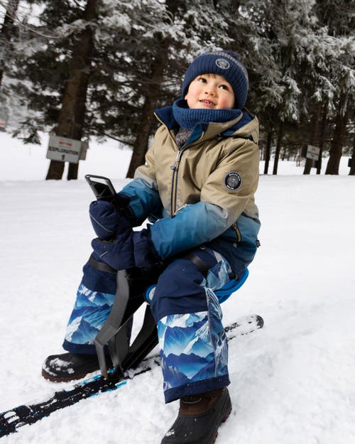 Deux Par Deux Boy Two-piece Play Snowsuit In Blue