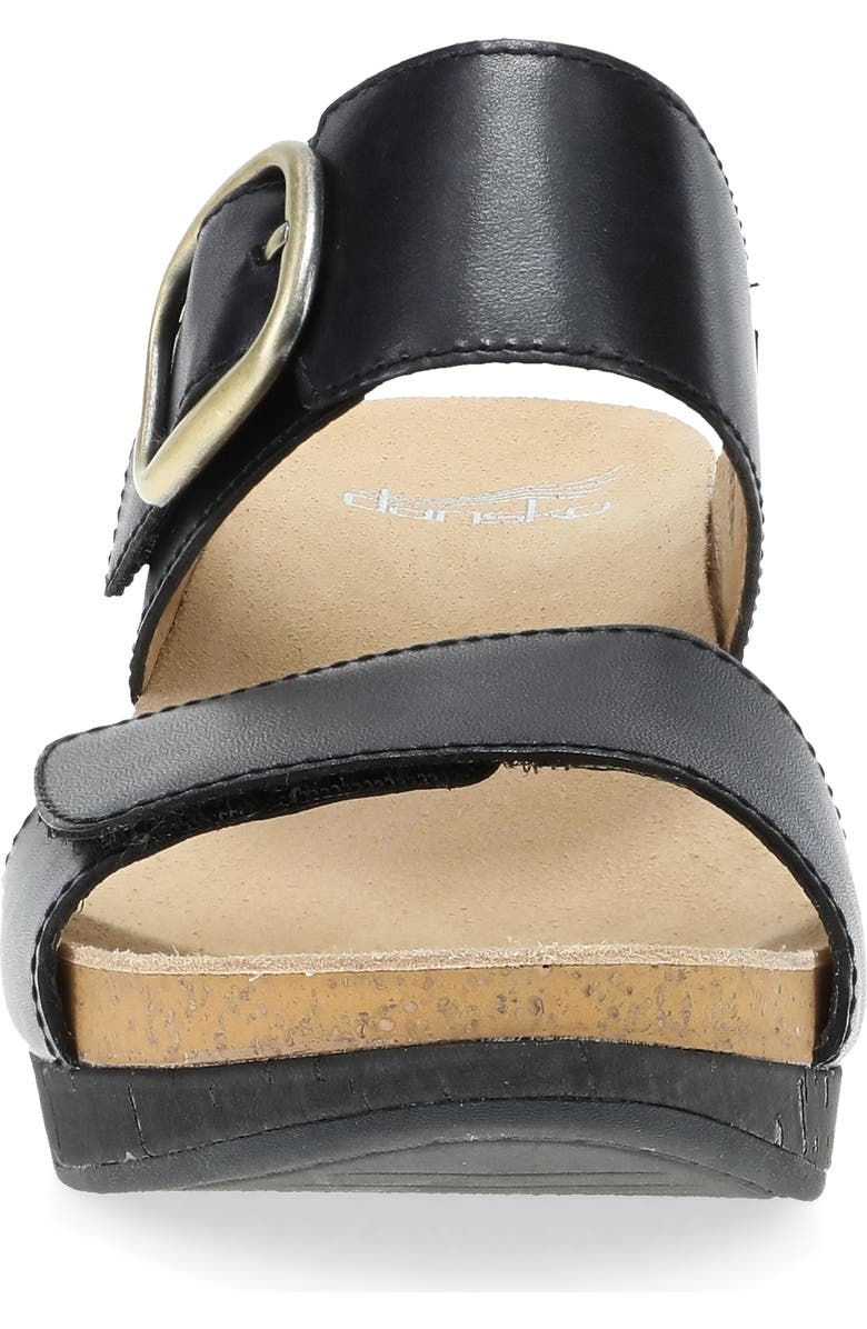 Dansko Shannon Platform Wedge Slide Sandal, Alternate, color, Black Burnished Nappa