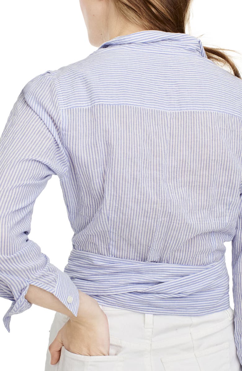J.Crew Stripe Tie Waist Top, Alternate, color,