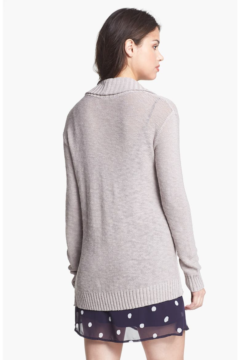 Open Front Cardigan, Alternate, color, GREY- CLAY