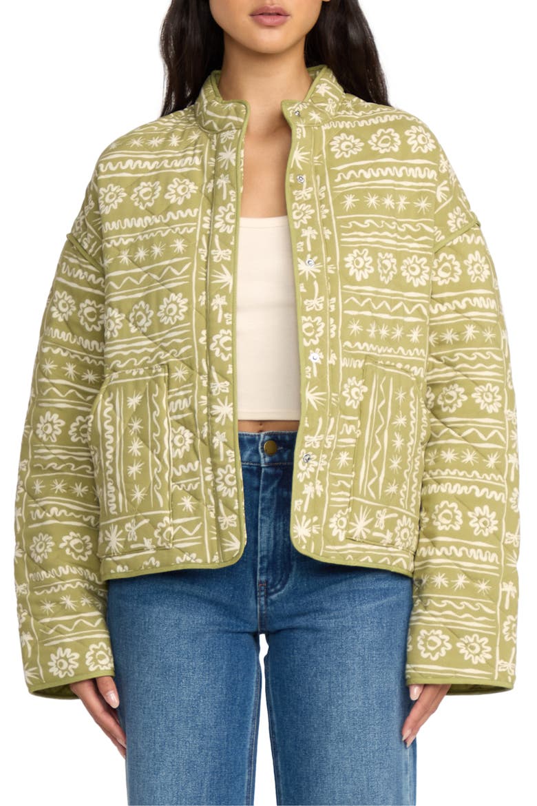 Folk Story Oversize Jacket, Main, color, GREEN TEA