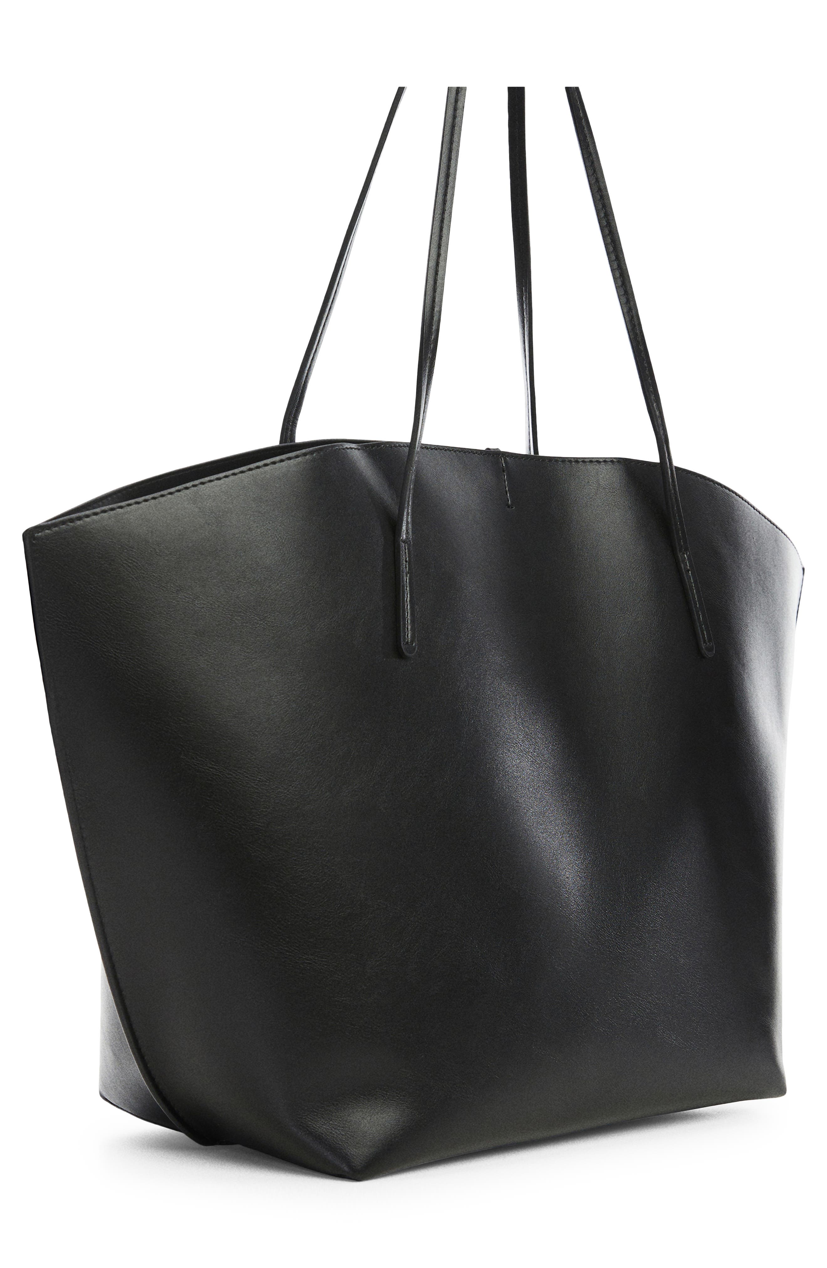 MANGO Double Handle Faux Leather Shopper Bag, Alternate, color, 