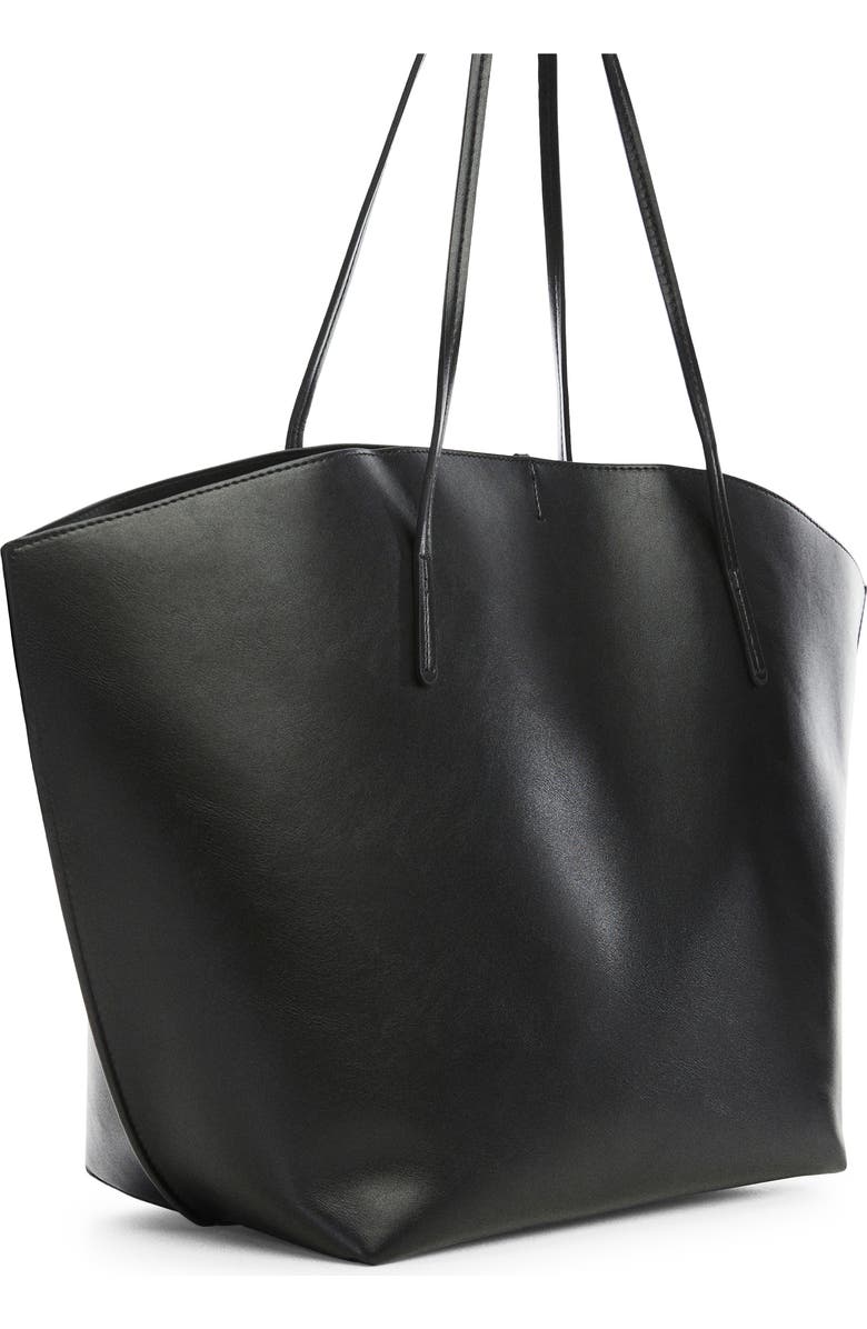 MANGO Double Handle Faux Leather Shopper Bag, Alternate, color,