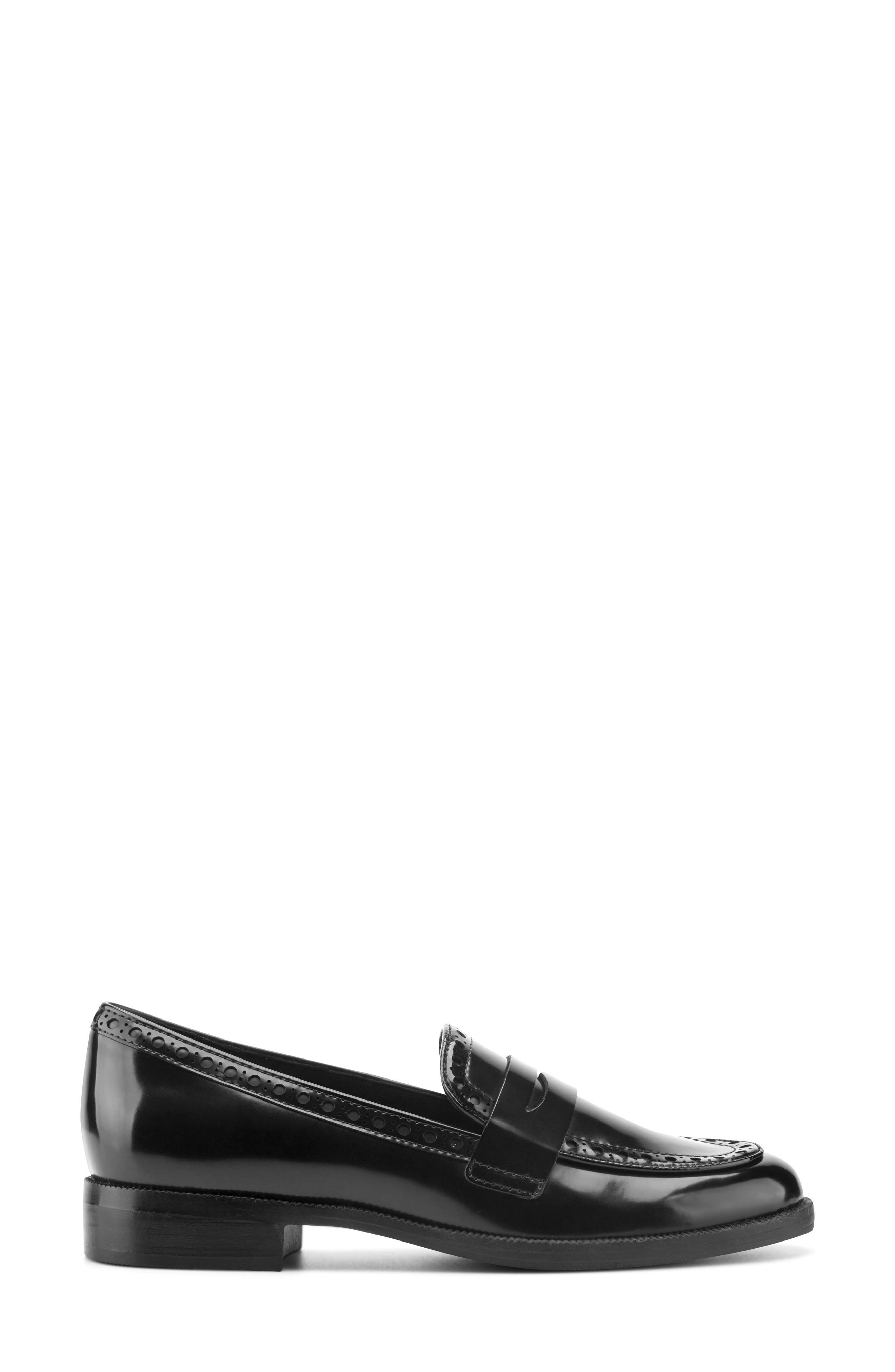 Vianna Faux Leather Loafer, Alternate, color, BLACK