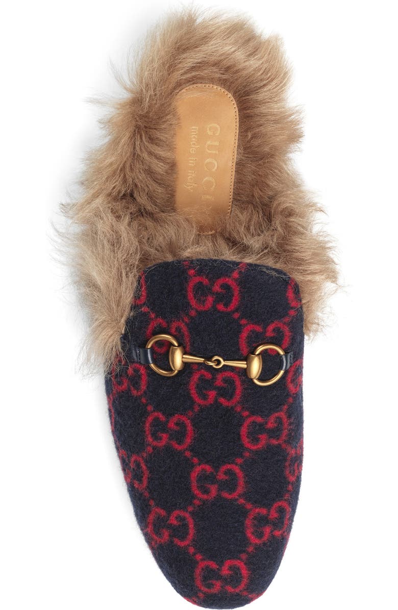 Gucci Princetown Genuine Shearling Lined Mule Loafer, Alternate, color,