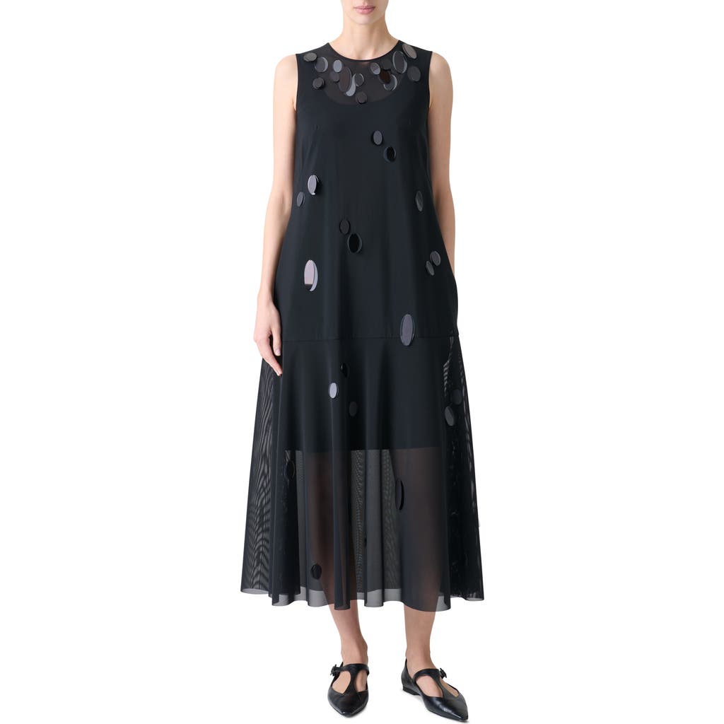 Akris Punto Paillette Detail Techno Tulle Midi Dress