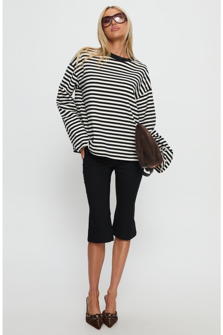 Settle Down Stripe Oversize T-Shirt, Alternate, color, WHITE