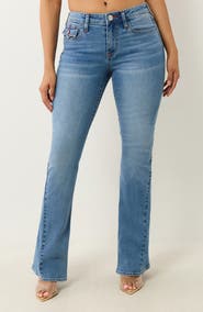 True Religion Joey Flap Pocket Flare Leg Jeans