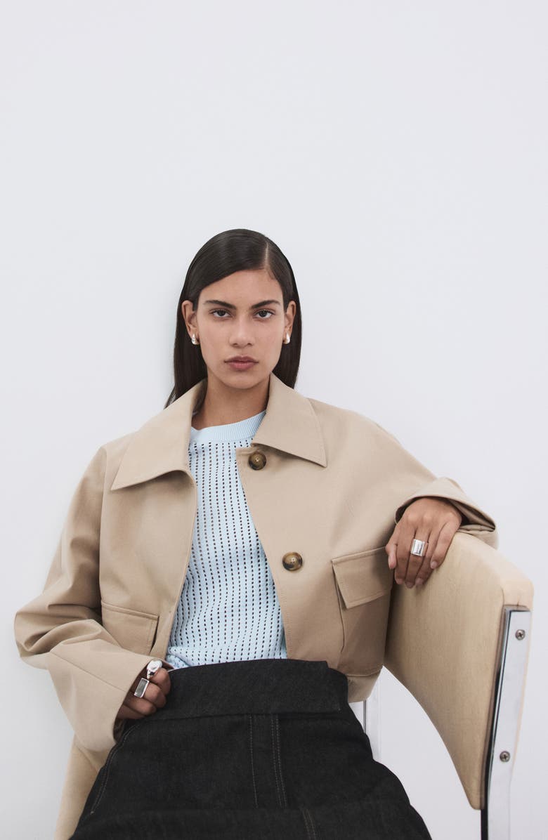 MANGO Pera Open Stitch Crewneck Sweater, Alternate, color, Sky Blue