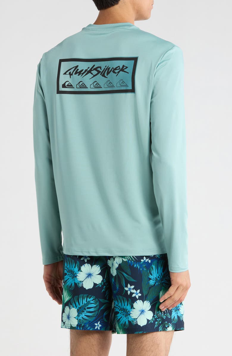 Quiksilver Samy UPF 50+ Long Sleeve Graphic Sun Shirt, Alternate, color, Jade Gray