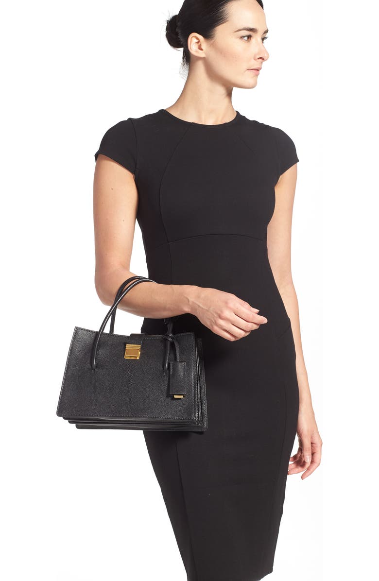 Miu Miu 'Small Madras' Goatskin Leather Satchel, Alternate, color,