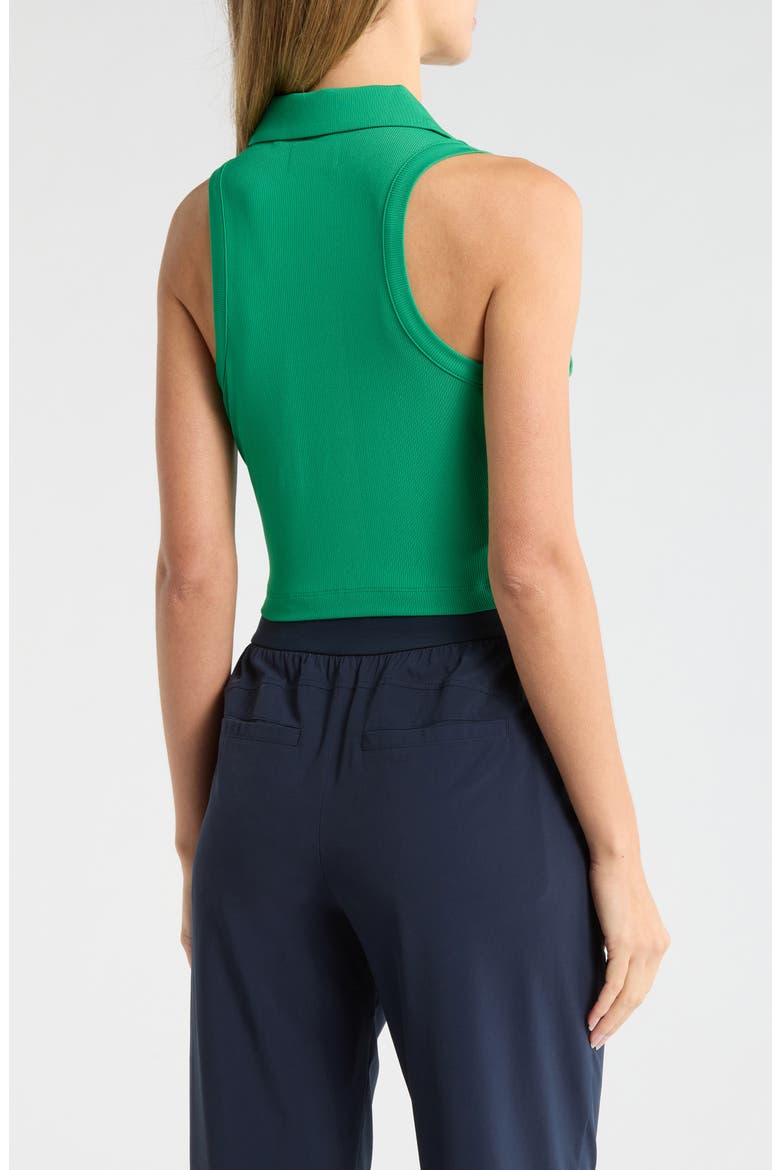 Solid Sleeveless Crop Polo, Alternate, color, JELLY BEAN