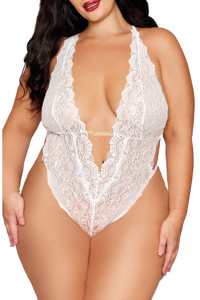 Lace Teddy, Main, color, WHITE