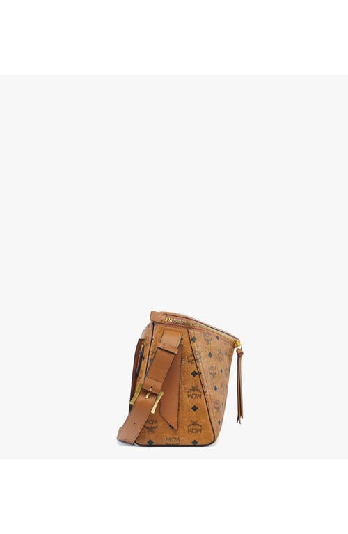 Shop Mcm Diamant 3d Shoulder Bag In Cognac