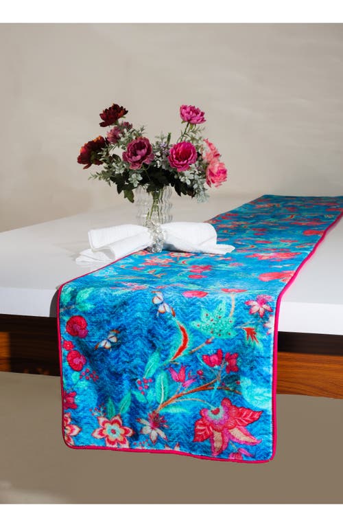 Tiramisu Regal Garden Of Opulence Velvet Table Runner In Blue