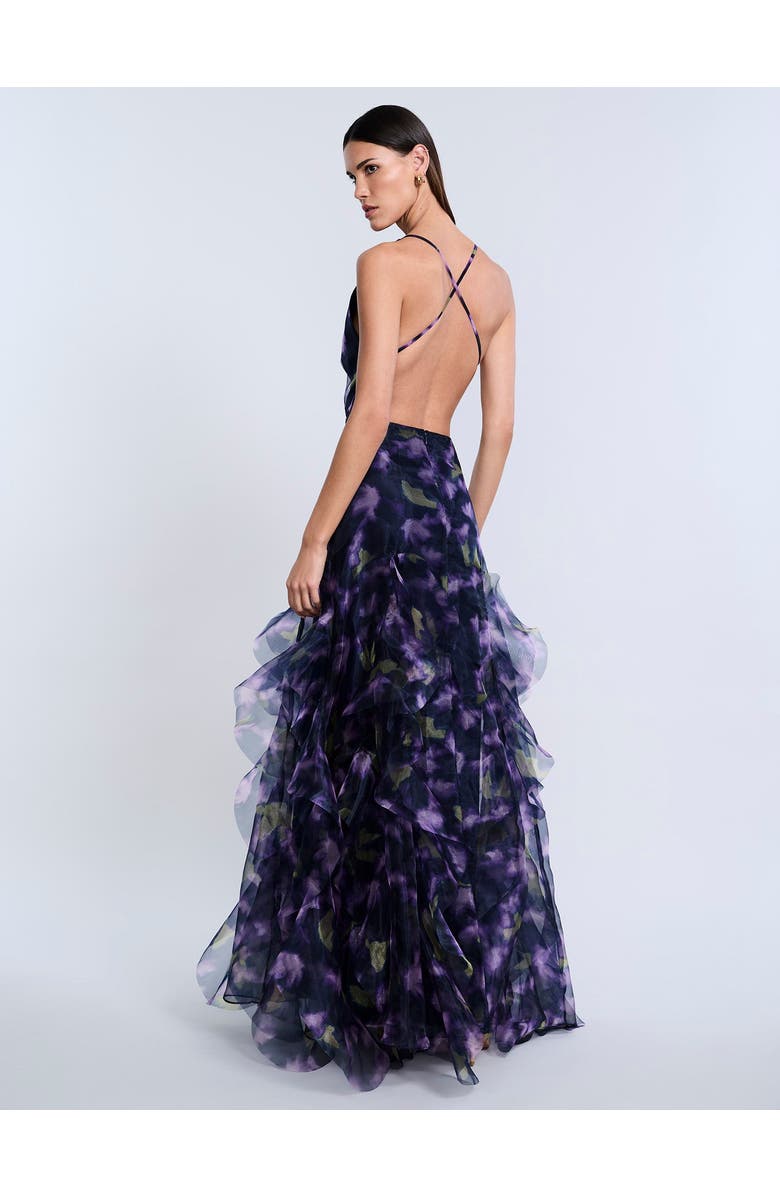 BCBGMAXAZRIA Printed Organza Gown, Alternate, color, 