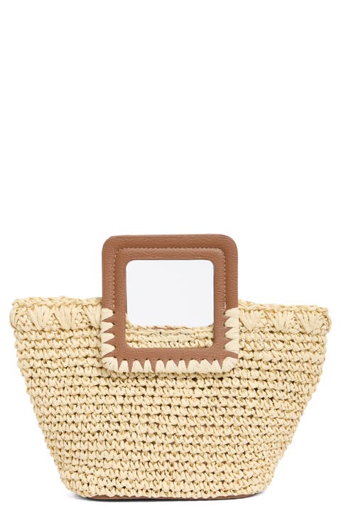 Straw Top Handle Bag