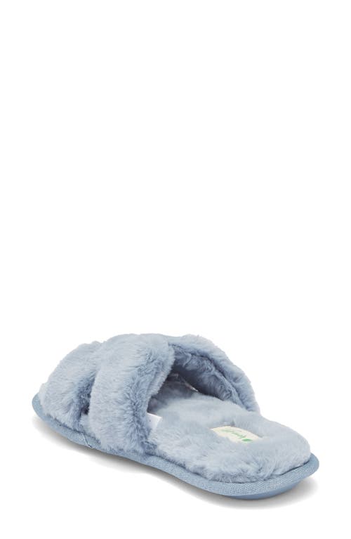 Honeydew H Band Plush Faux Fur Slipper In Blue