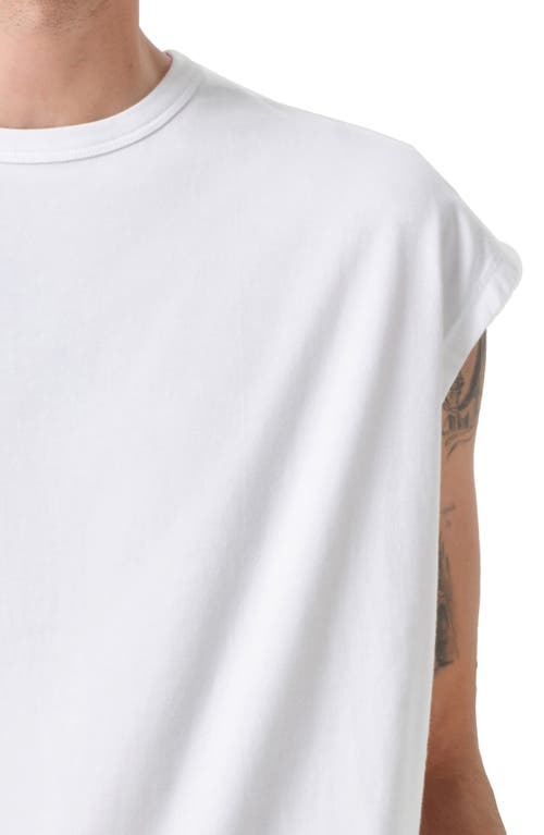 Agolde Mens Leonard Crewneck Cotton-t-shirt White Xl In White