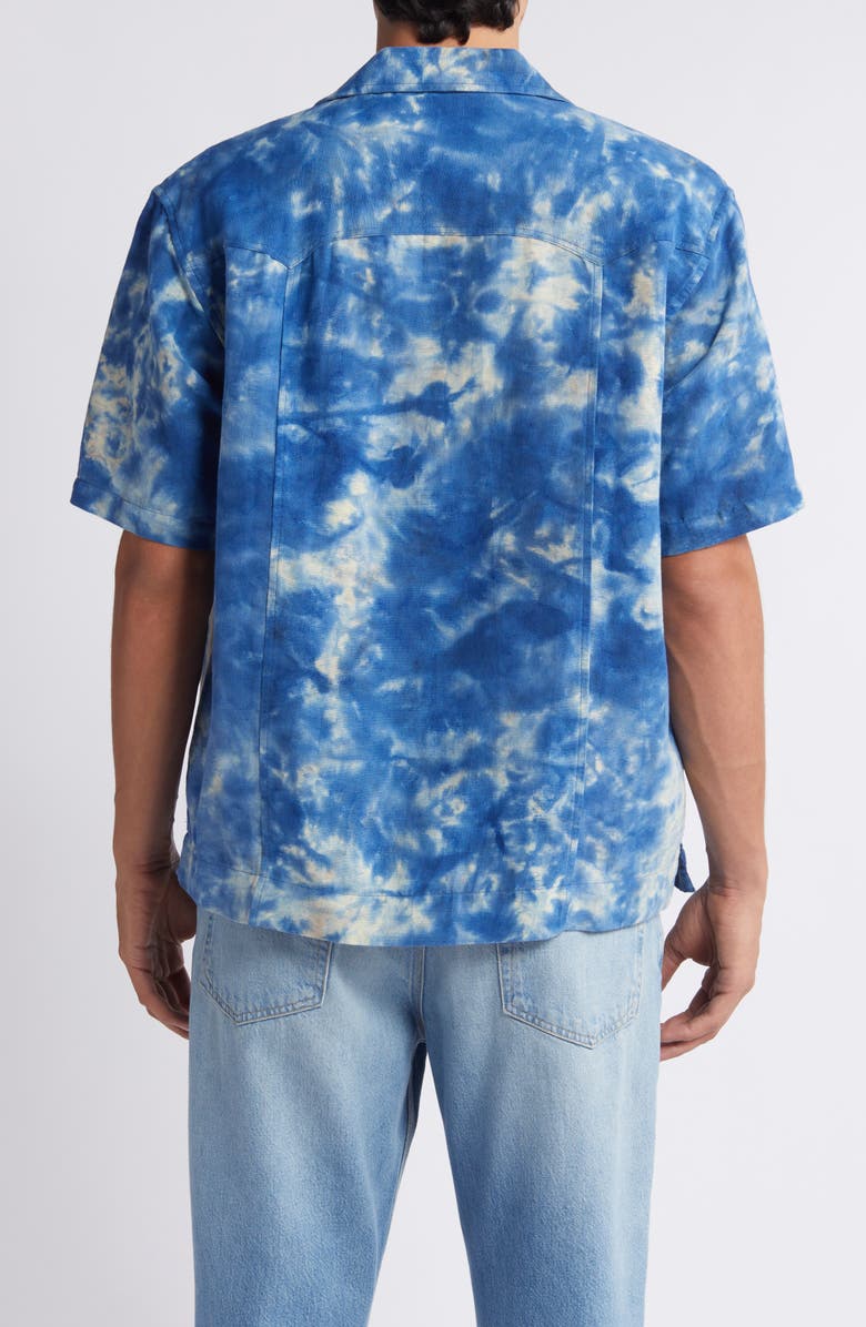 Corridor Tie Dye Linen & Cotton Camp Shirt, Alternate, color, 