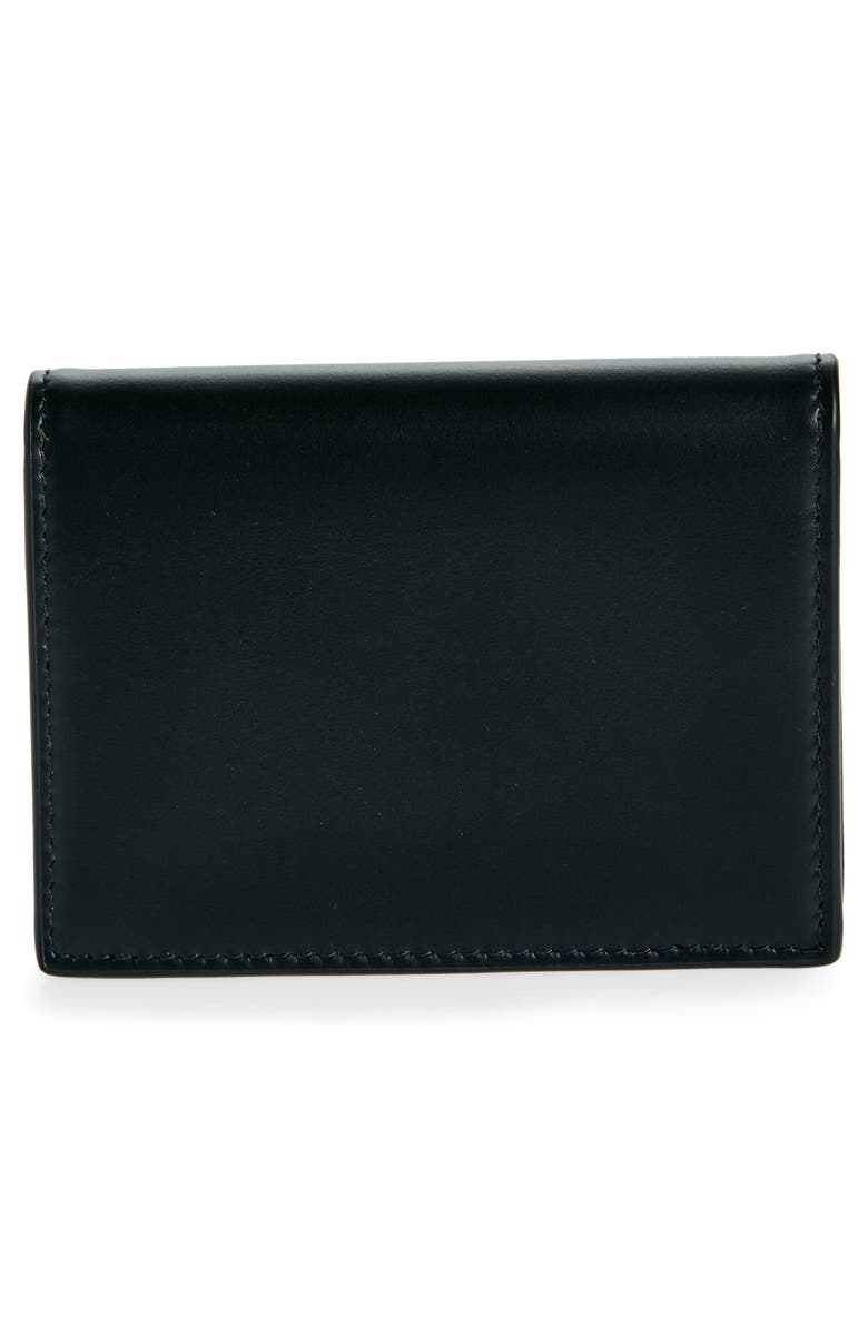 Dolce&Gabbana Logo Plaque Leather Card Holder, Alternate, color, Nero