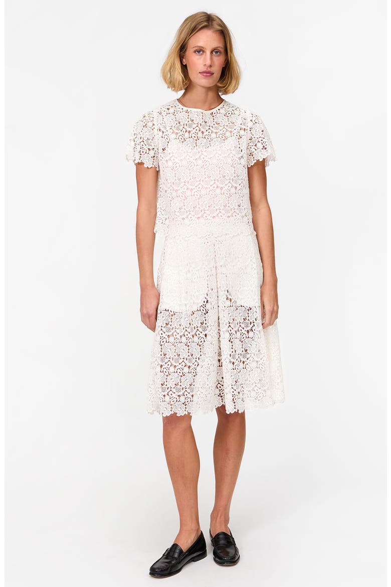 LouLou Lace Cotton Top, Alternate, color, MILK