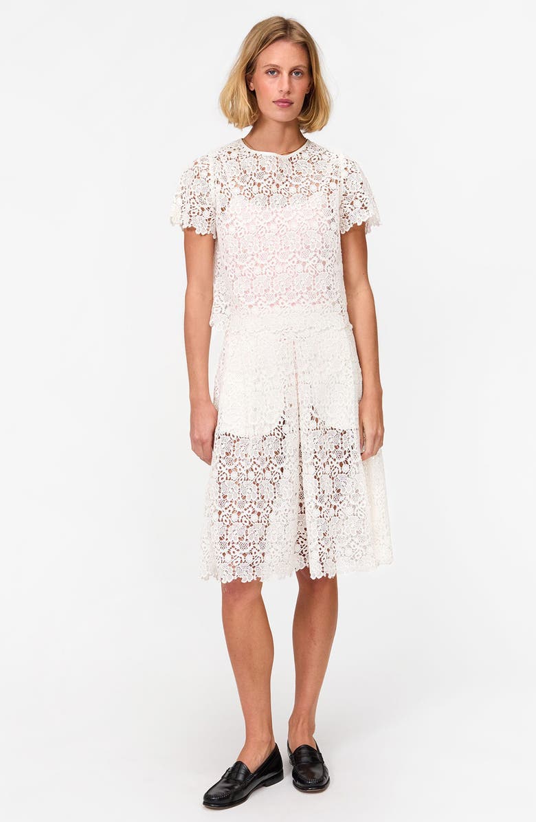 Clare V. LouLou Lace Cotton Top, Alternate, color, Milk