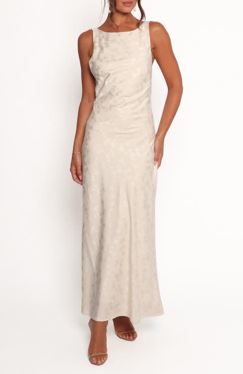 Malie Jacquard Satin Maxi Dress