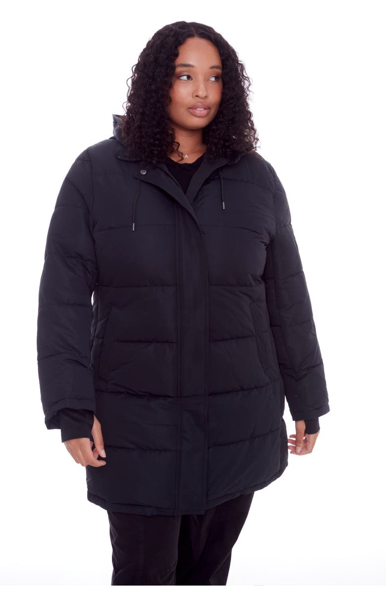 Alpine North AULAVIK PLUS SIZE - Vegan Down Mid-length Hooded Parka Coat, Alternate, color, Black