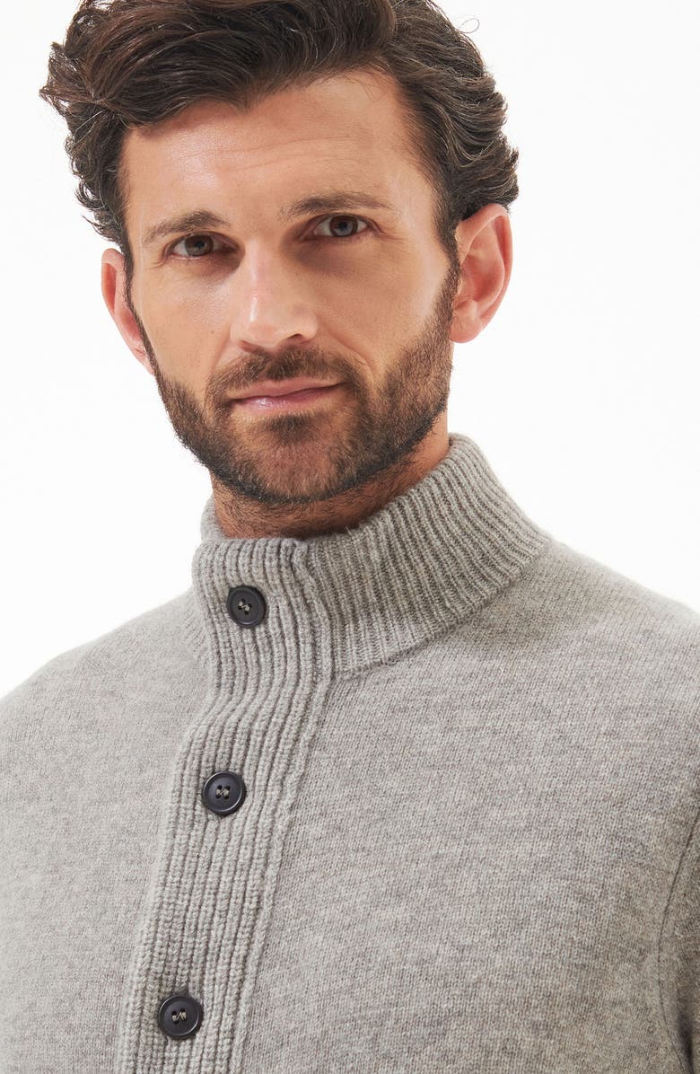 Barbour Wool Button & Zip Front Cardigan, Alternate, color, New Stone