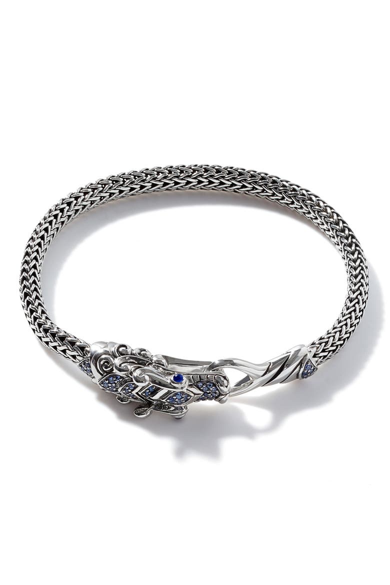 Legends Naga Station Bracelet, Alternate, color, SILVER/ BLUE SAPPHIRE
